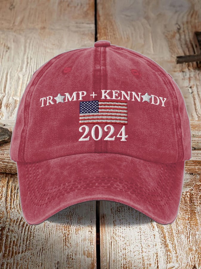 Unisex Distressed Washed Cotton Hot Spot Election Print Hat