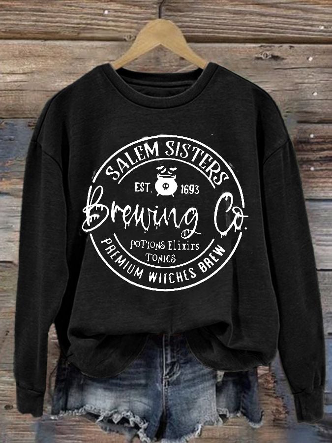 Women's Halloween floral pumpkin print sweatshirt