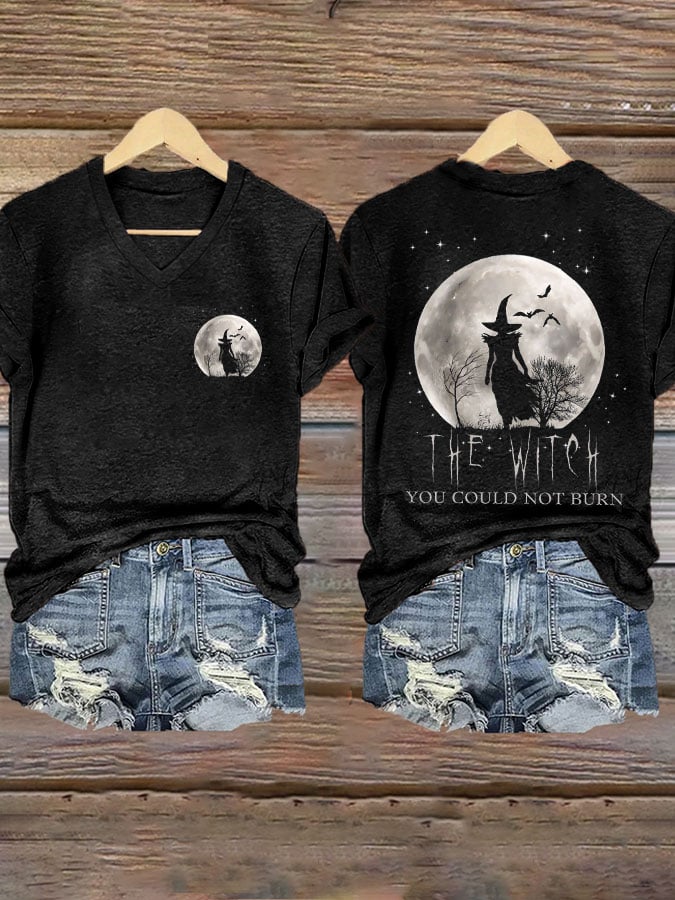 Women's Halloween The Witch You Could Not Burn Print T-Shirt