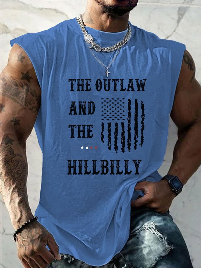 Men's The Outlaw and The Hillbilly Printed Casual Tank Top