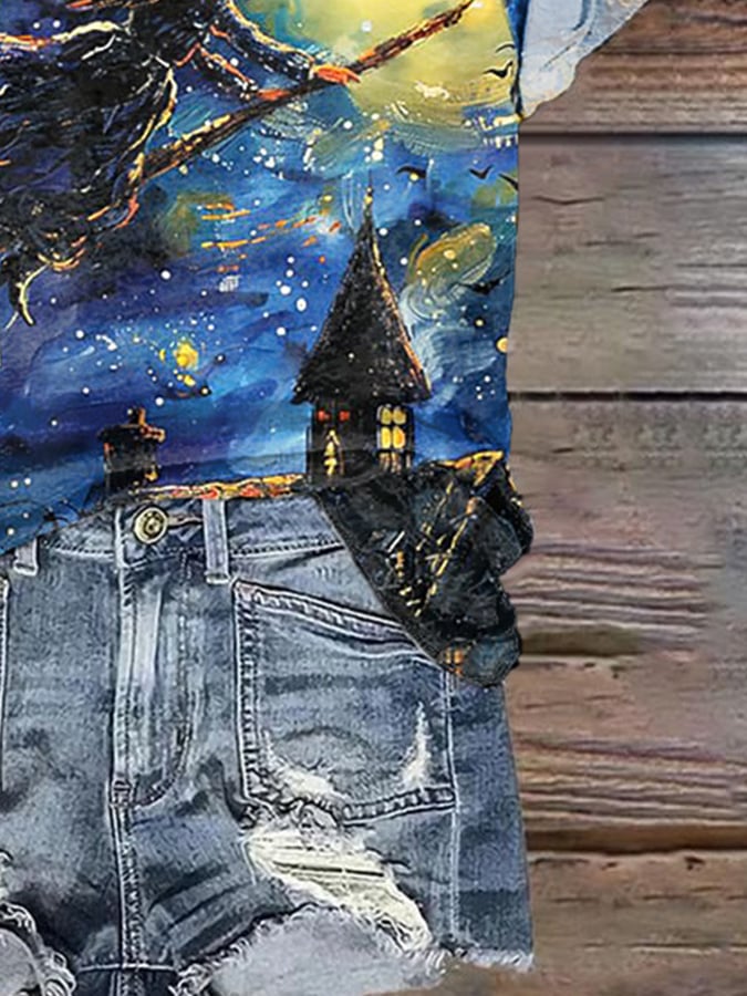 Women's Witch Print Shirt