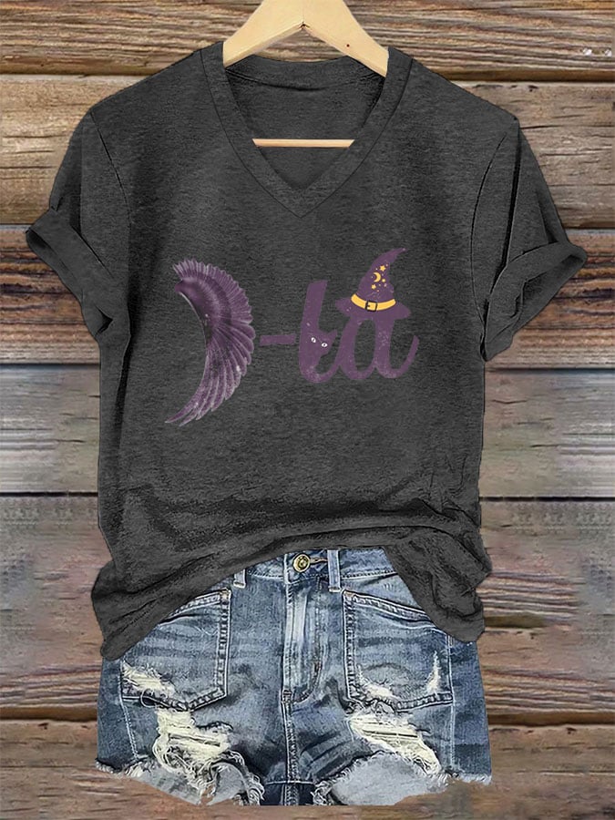 Women's Retro Comma La Halloween Casual T-Shirt