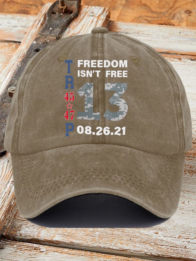Retro 13 US Fallen Soldiers Memorial Freedom Printed Baseball Cap