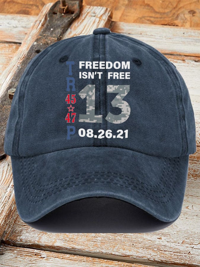 Retro 13 US Fallen Soldiers Memorial Freedom Printed Baseball Cap