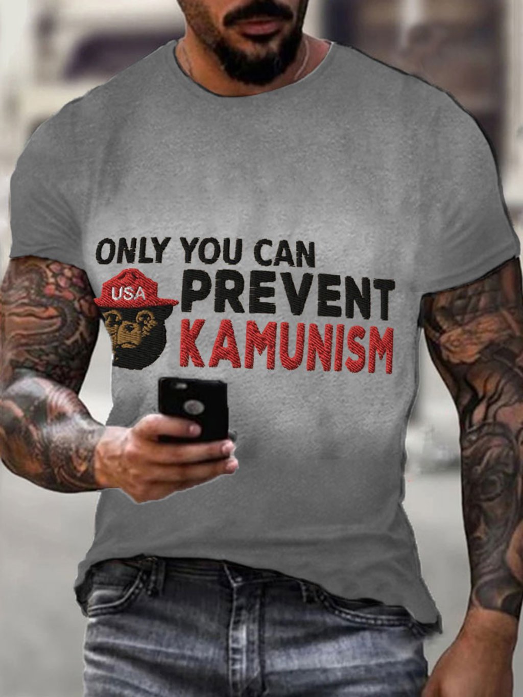 Men's Only You Can Prevent Kamunism Print T-Shirt