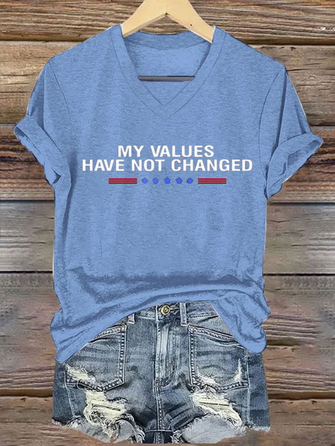 Women's My Values Have Not Changed Print Casual T-Shirt