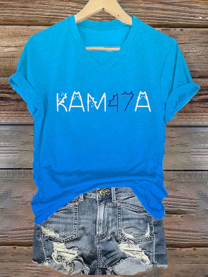 Women's General Election Comma La Print Casual T-Shirt