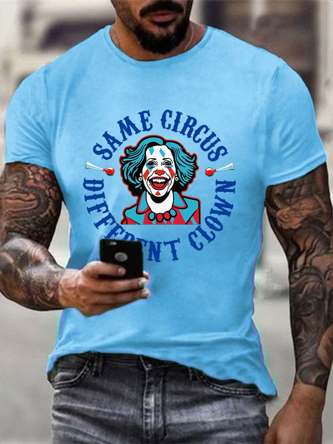 Men's Same Circus Different Clowns Print T-Shirt
