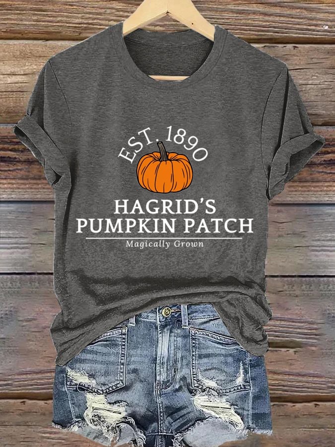 Women'S  Hagrid’s Pumpkin Patch Print Casual T-Shirt