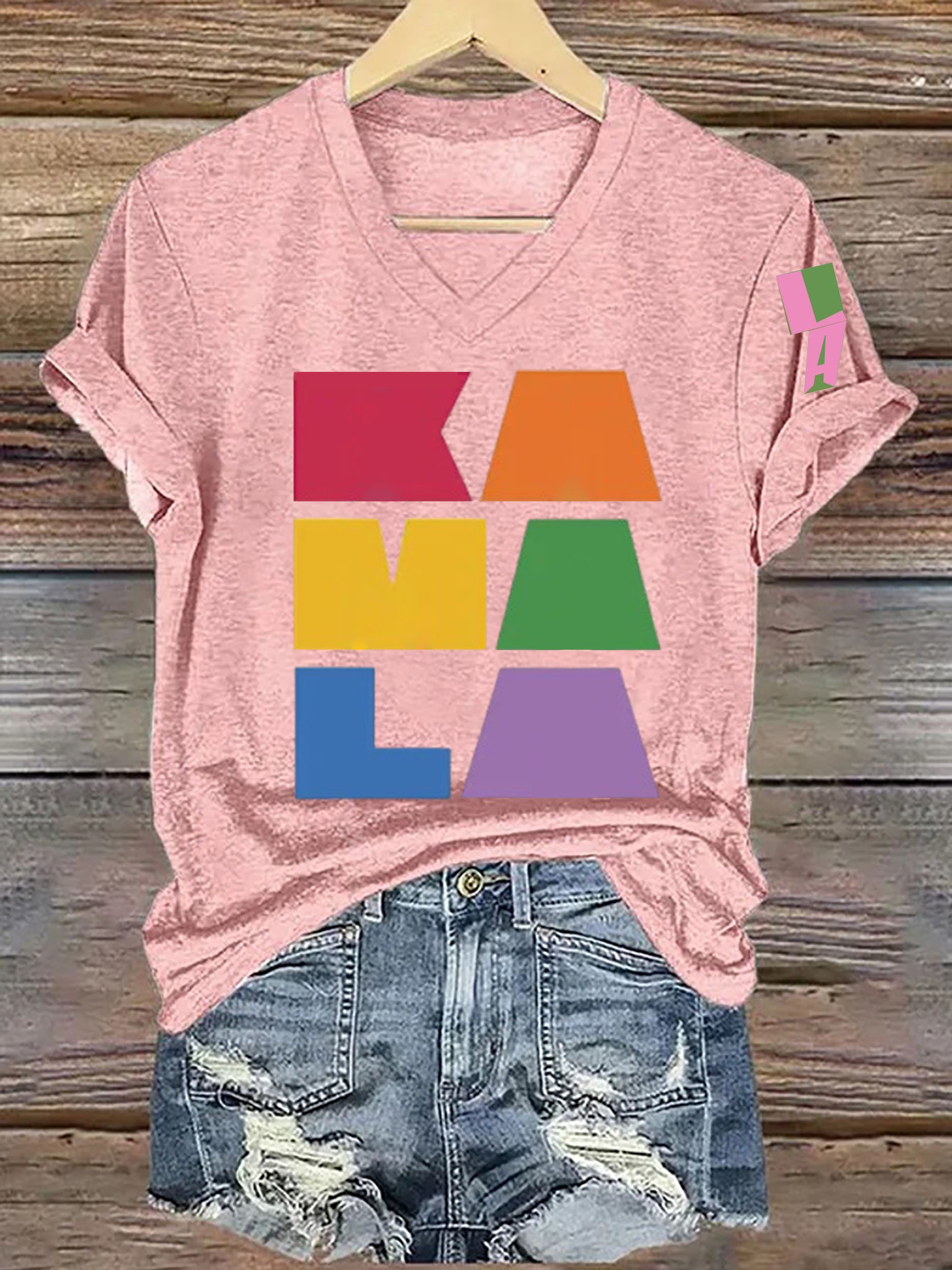 Women's La  Printed Short-Sleeved T-Shirt