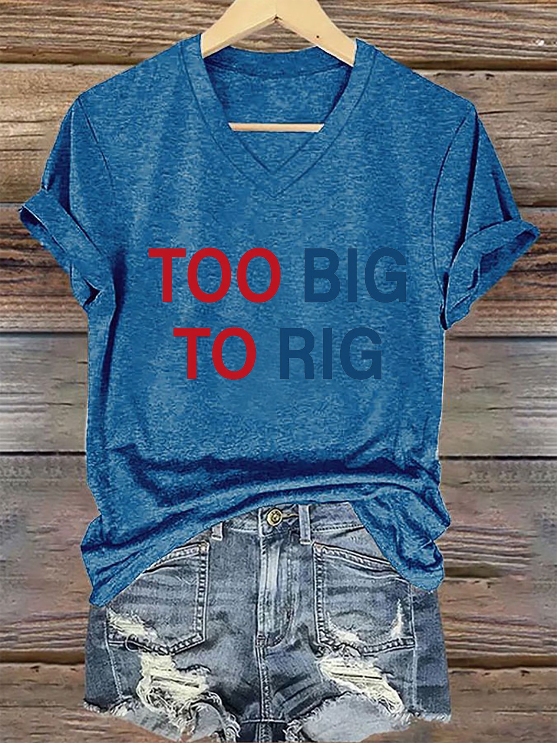 Women's Too Big To Rig  Printed Short-Sleeved T-Shirt