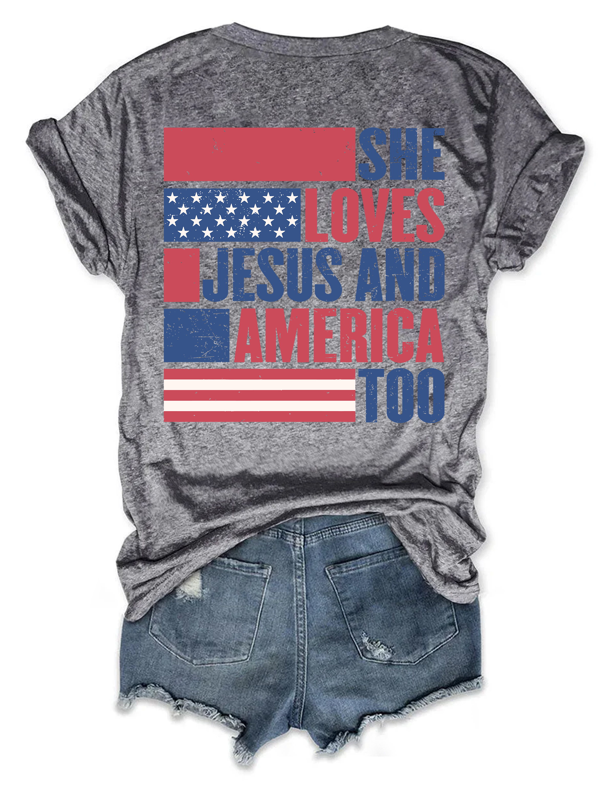 She Loves Jesus and America Too T-Shirt