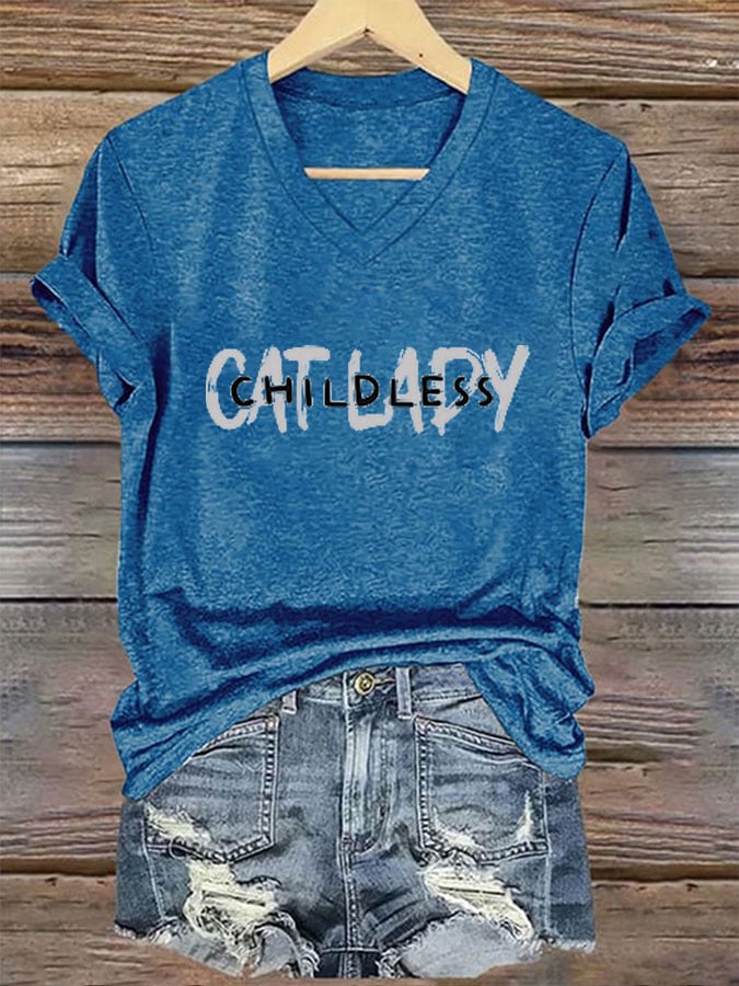 Women's Childless Cat Ladies Print T-Shirt