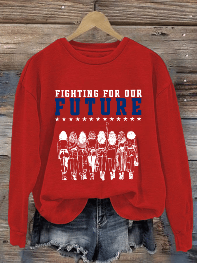 Women's Fight For Our Future Printed Casual Sweatshirt