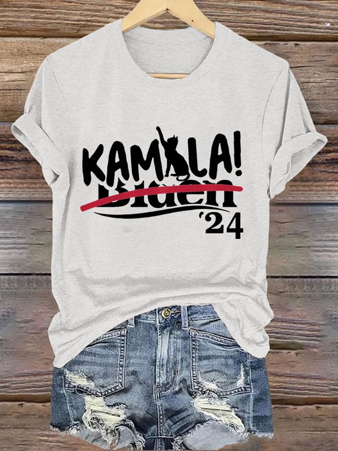 Women's La Printed Casual V Neck T-Shirt