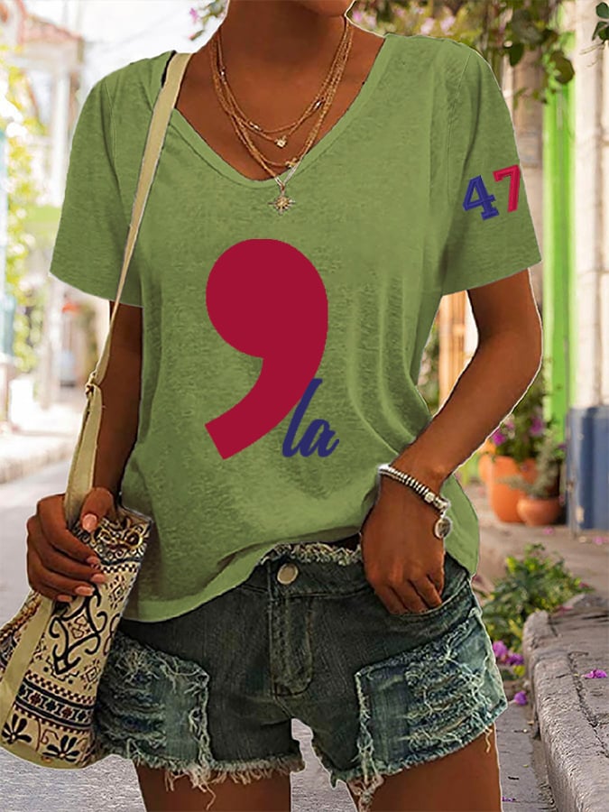 Women's La  Printed Short-Sleeved T-Shirt