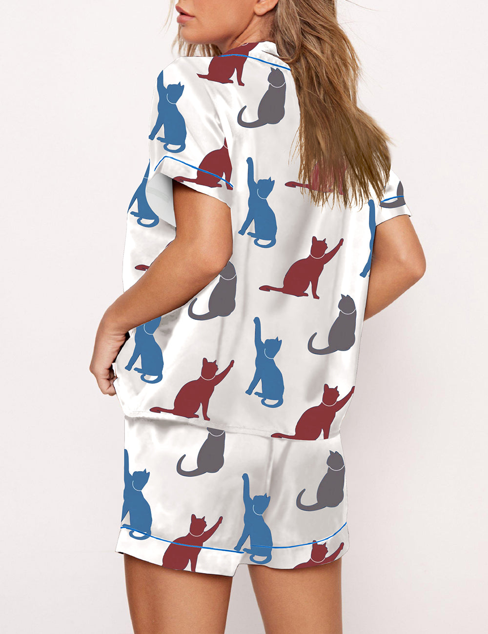 Women's Cat Print Pajama Set