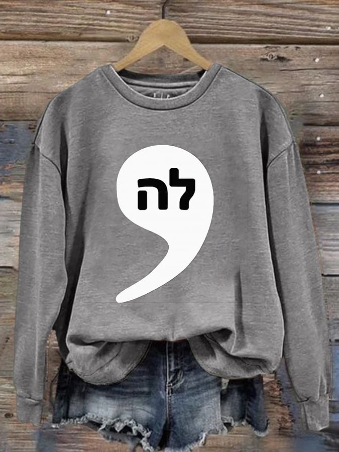 Women's comma la print crew neck sweatshirt