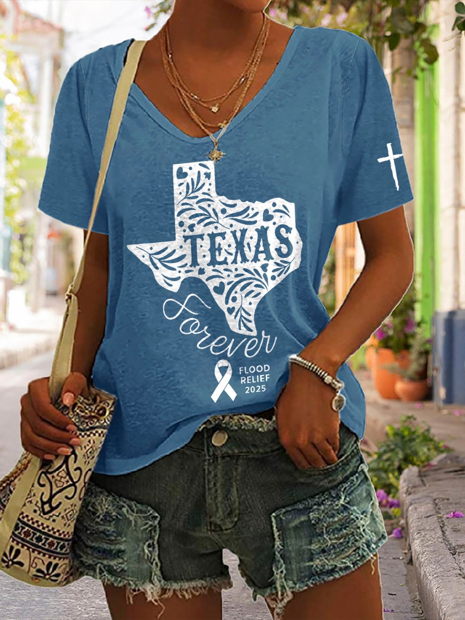 Women's Texas Forever Flood Relief 2025 Print T-Shirt