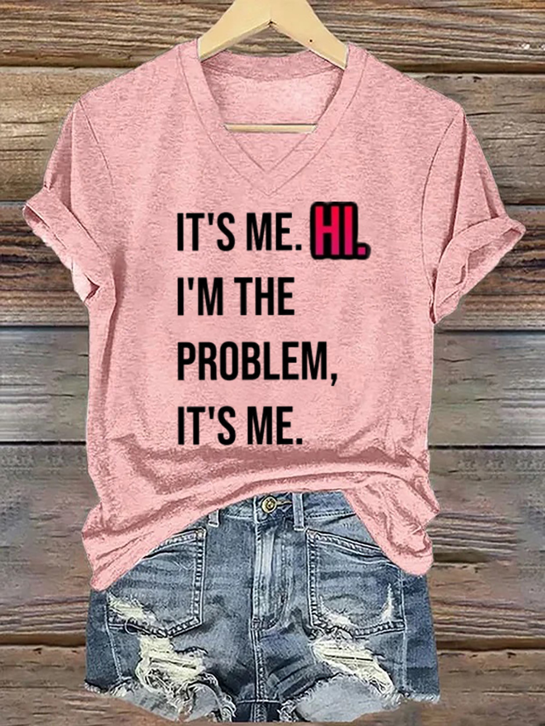 Women's La 2024 Swifties It'S Me.Hi. I'M The Problem, It'S Me. Printed Short-Sleeved T-Shirt