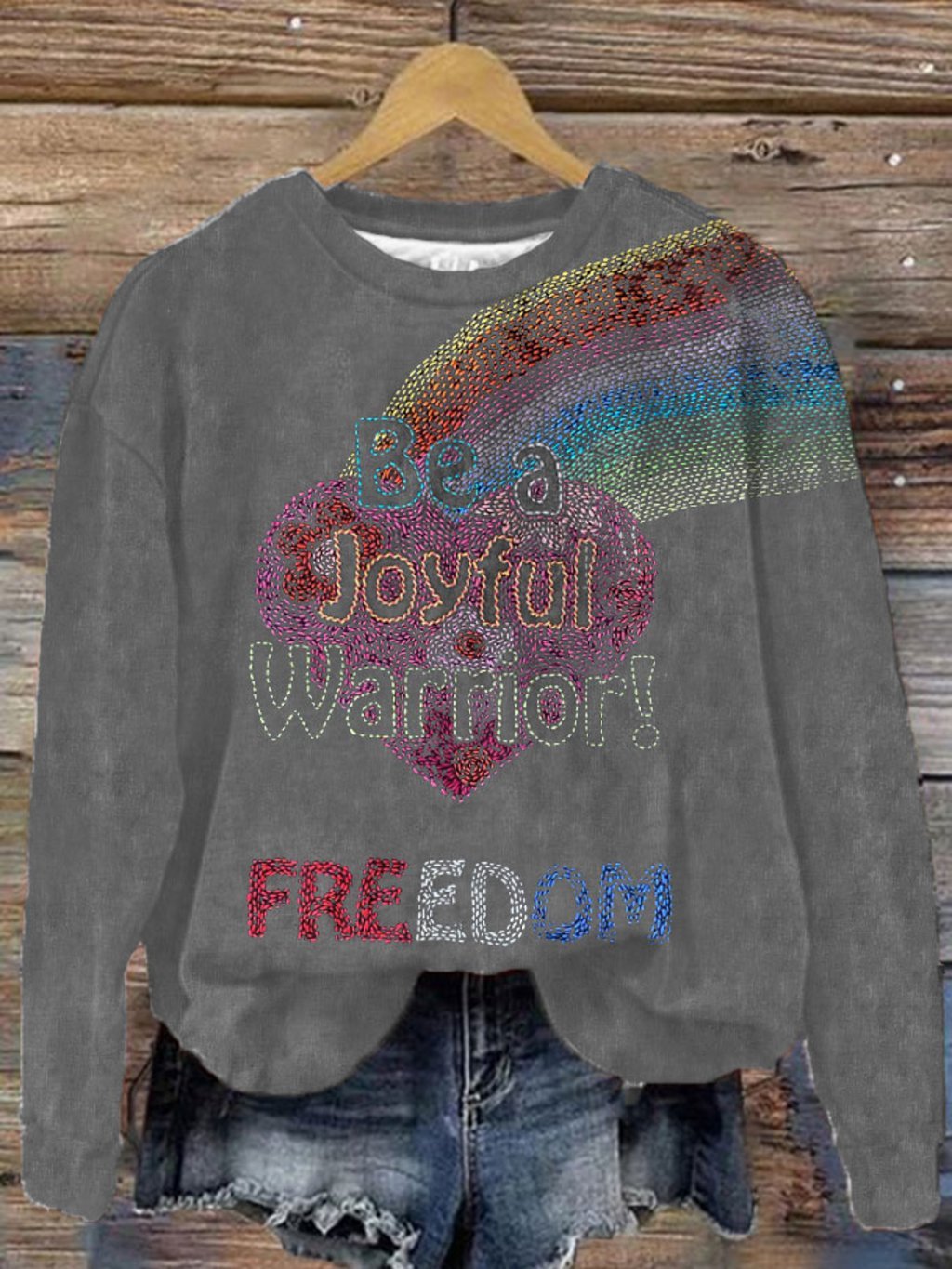 Women's Be A Joyful Warrior Freedom Printed Sweatshirt