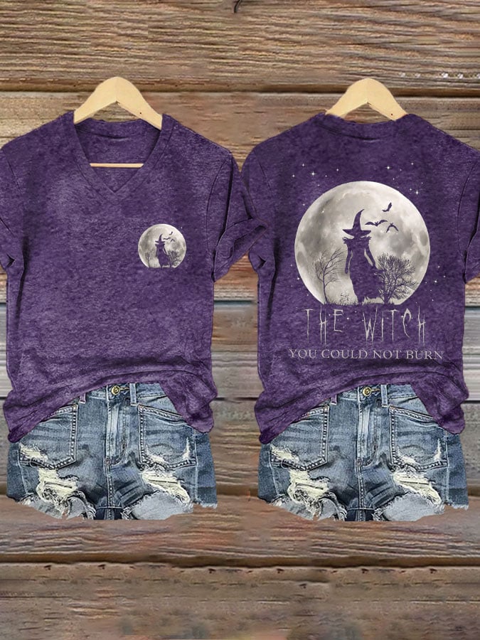 Women's Halloween The Witch You Could Not Burn Print T-Shirt