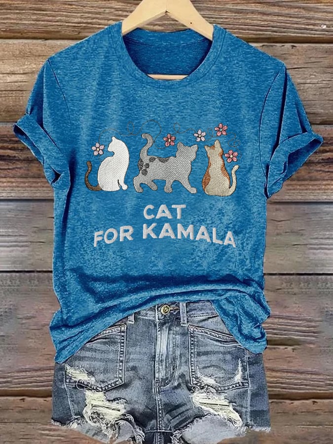 💙VOTE BLUE💙Women's Cat Ladies For La Print T-shirt
