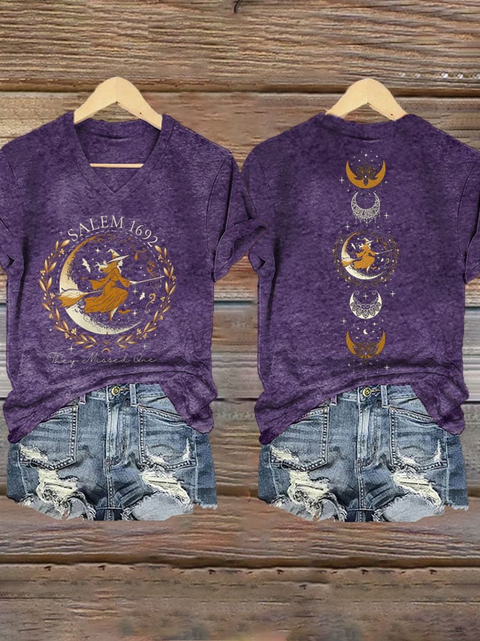 Women's Halloween Salme 1692 They Missed One Print T-Shirt