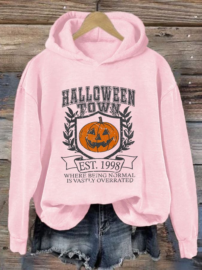 Women's Halloween Town Est 1998 Printed Casual Hoodie
