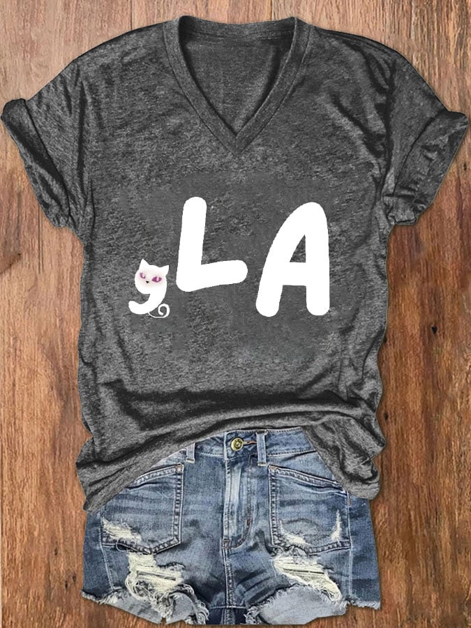 Women's Childless Cat Lady La Print T-Shirt