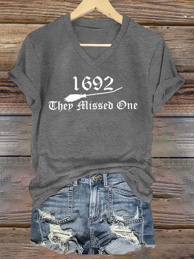 Women's 1692 They Missed One Print V-Neck T-Shirt