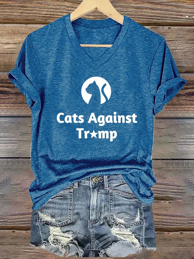 Women's Cats Against T Print T-shirt