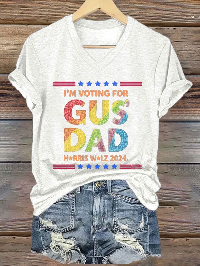 Women's Gus Dad Print Casual T-Shirt