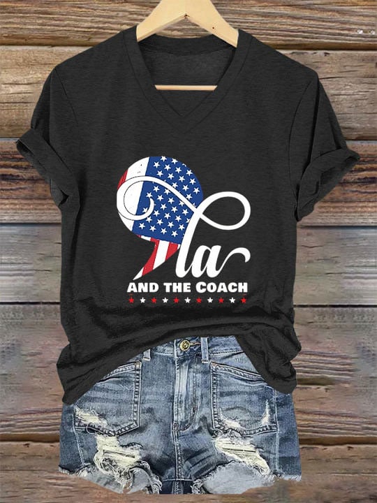Women's La And The Coach Print T-Shirt