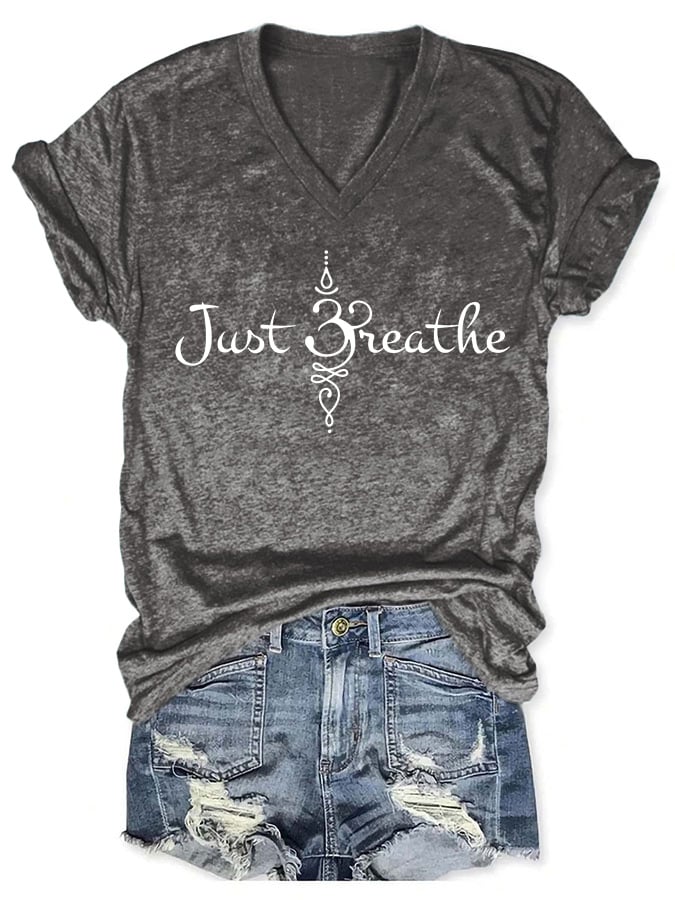 Women's Just Breathe Print T-shirt