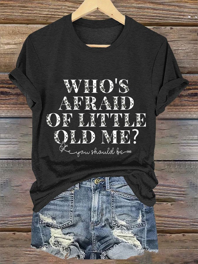 Women's Who's afraid of little old me? He should be V-neck T-shirt