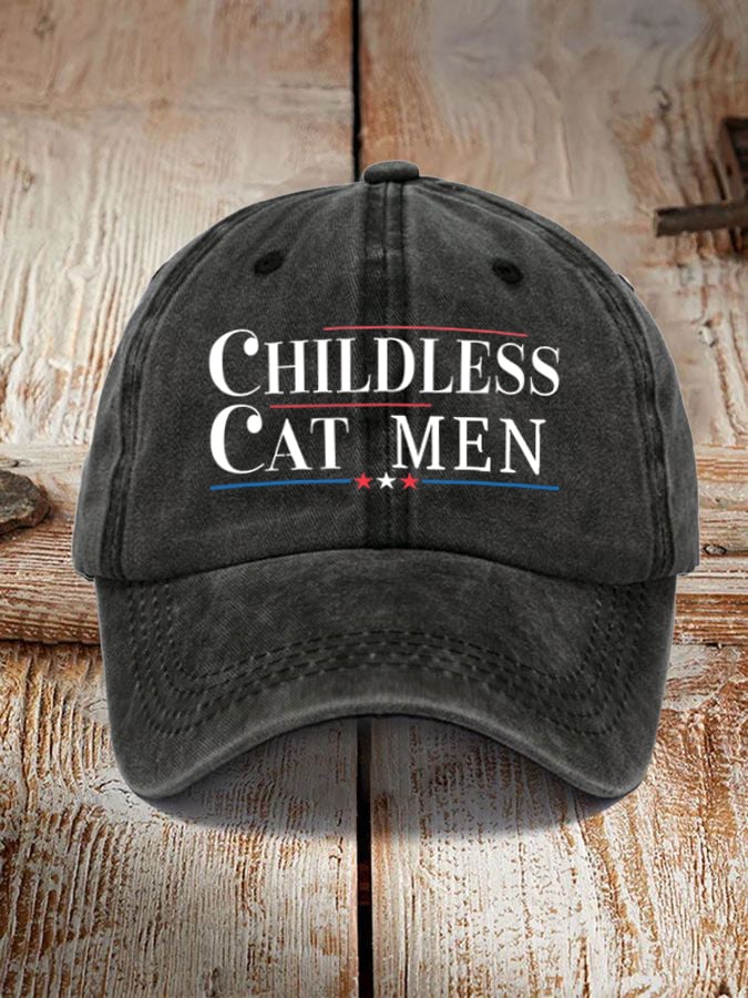 Unisex Childless Cat Men Printed Hat