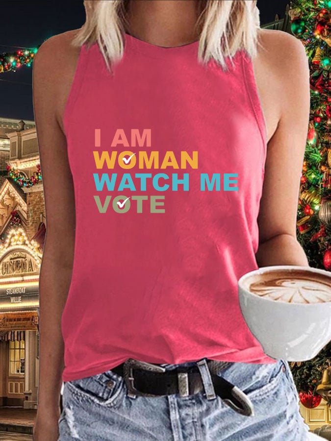 Women's I Am Woman Watch Me Vote Vest