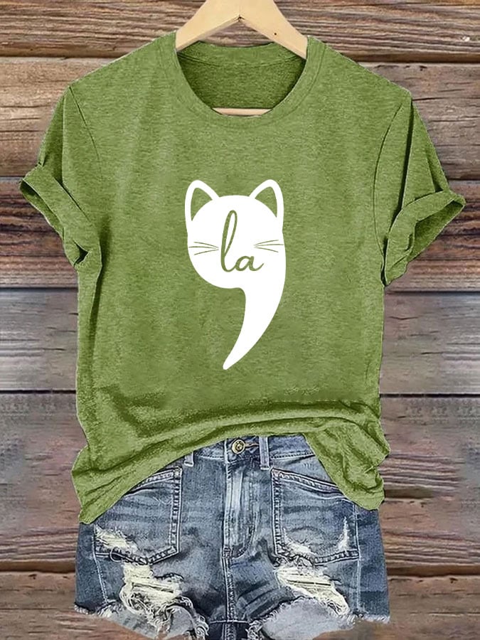 Women's Childless Cat Lady La Printed T-Shirt