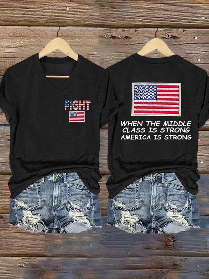 Women'S When The Middle Class Is Strong America Is Strong Print T-Shirts
