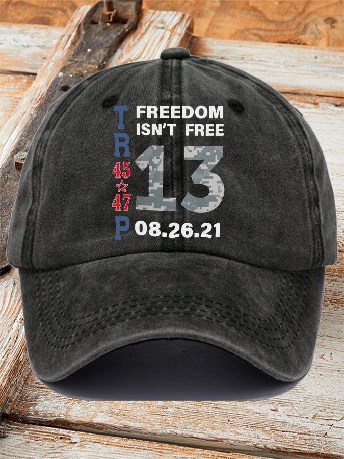 Retro 13 US Fallen Soldiers Memorial Freedom Printed Baseball Cap