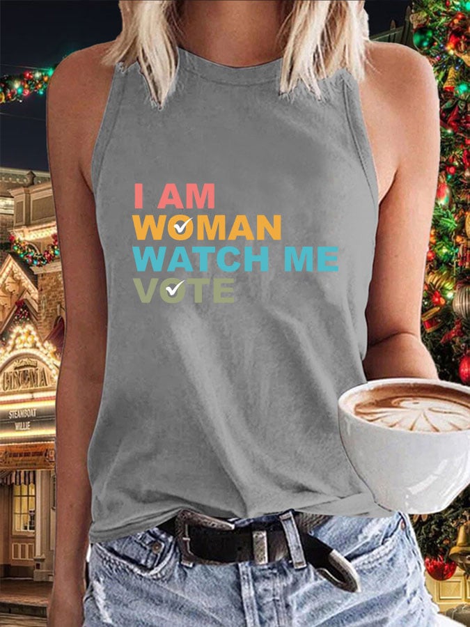 Women's I Am Woman Watch Me Vote Vest