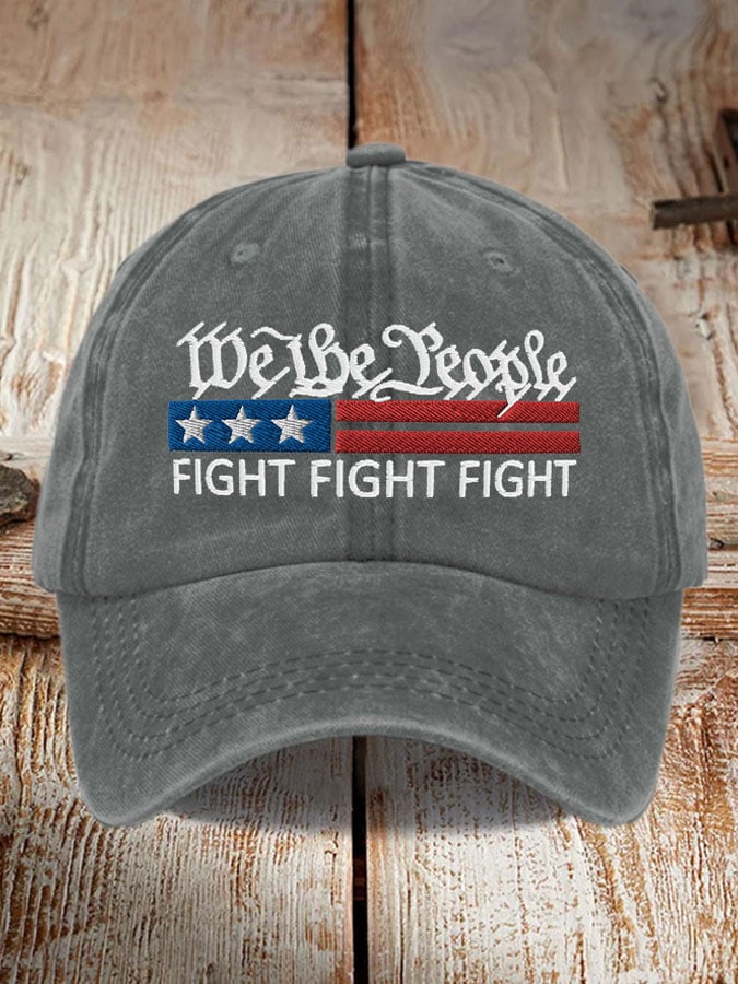Vintage We the People Print Baseball Cap