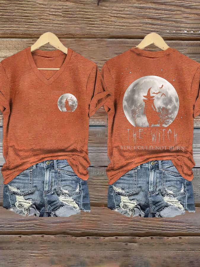 Women's Halloween The Witch You Could Not Burn Print T-Shirt