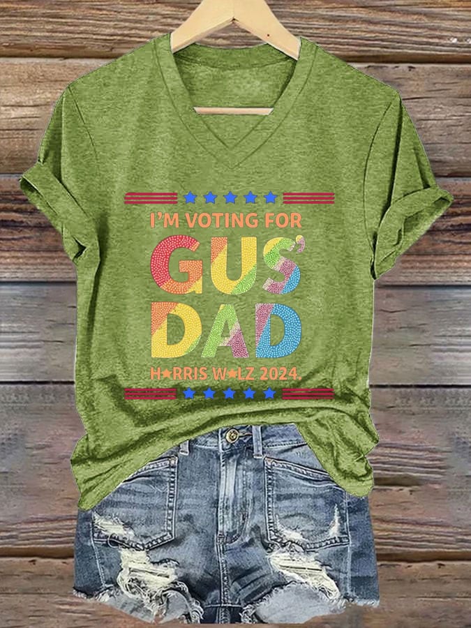 Women's Gus Dad Print Casual T-Shirt