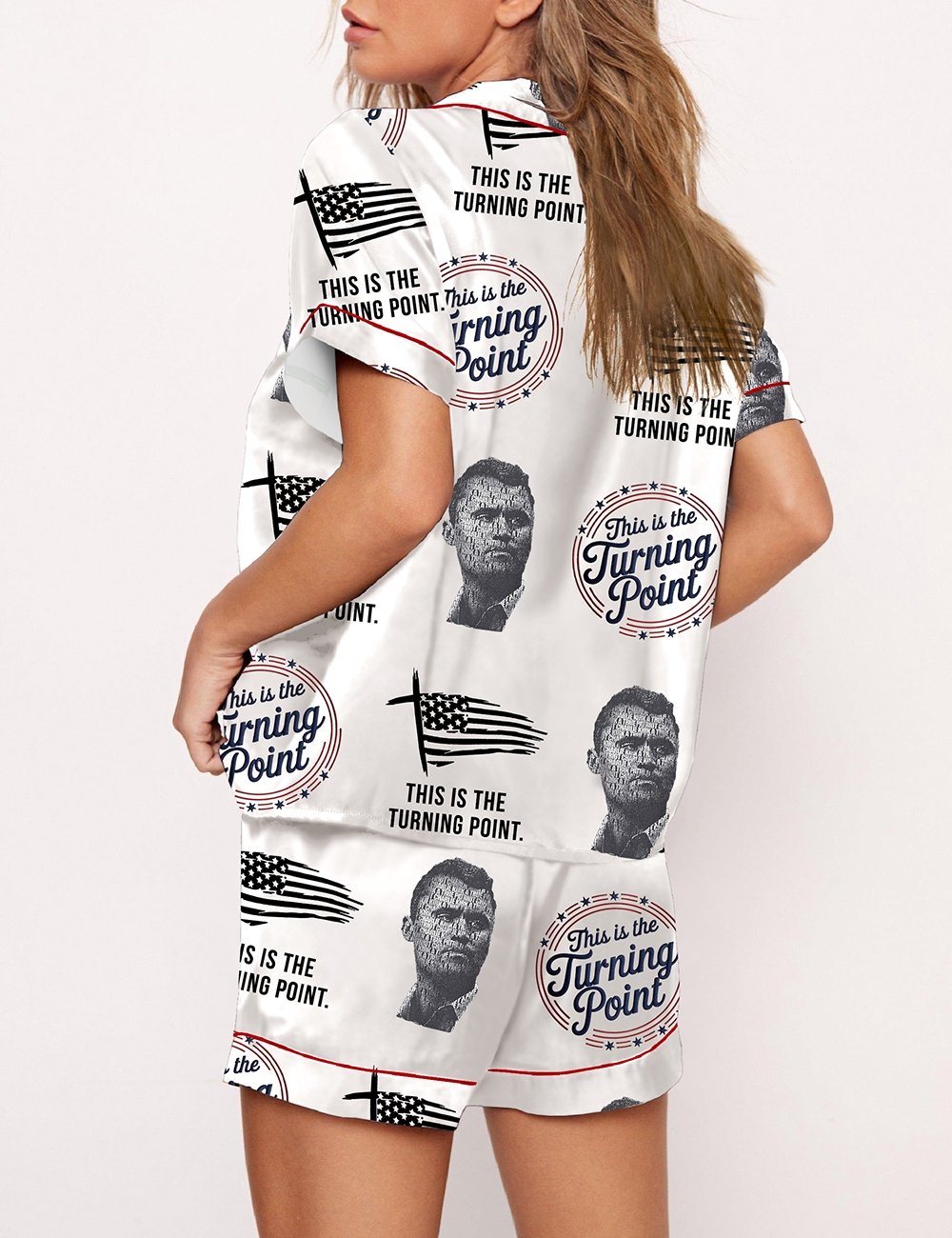 Women's Great American This Is Turning Point USA Freedom Satin Pajama Set