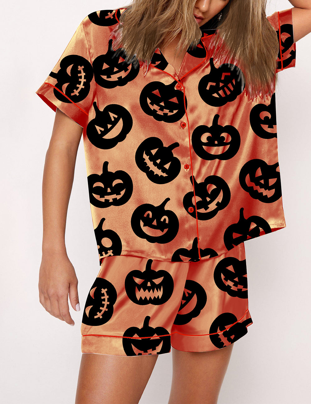 Women's Halloween Jack O Lantern Pajama Set