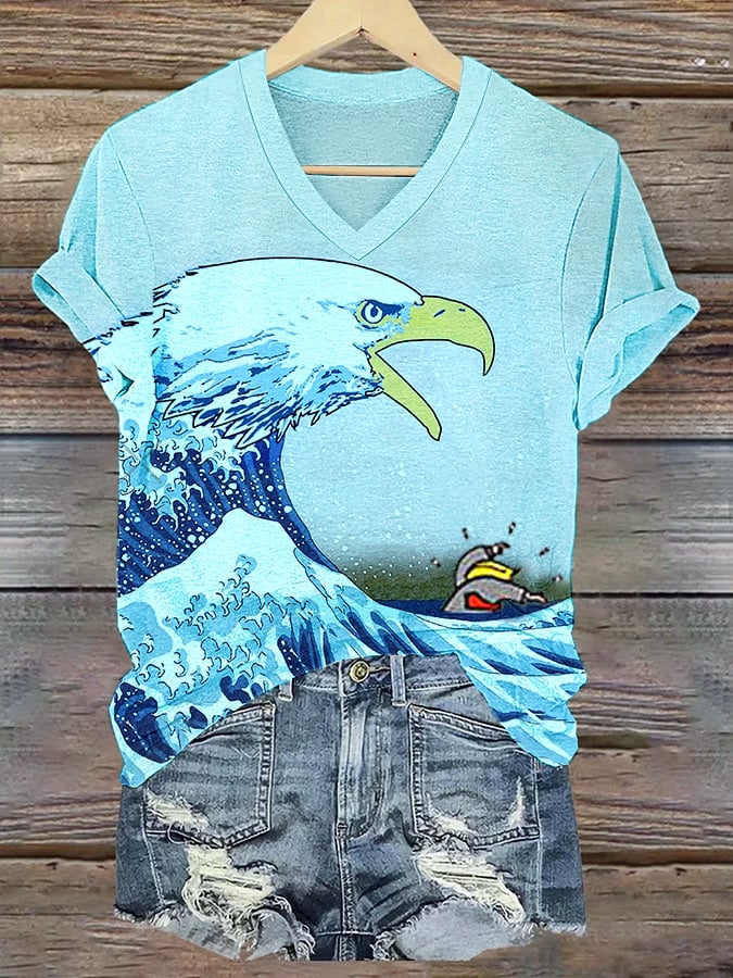 Women's Blue Wave 2024 V-Neck Tee