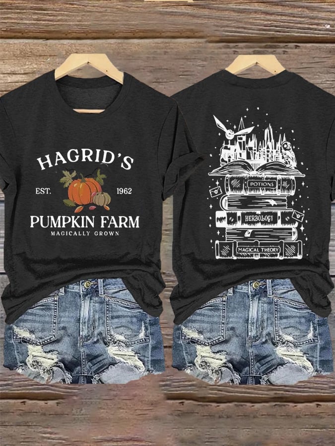 Women'S Hagrid’s Pumpkin Patch Print Casual T-Shirt