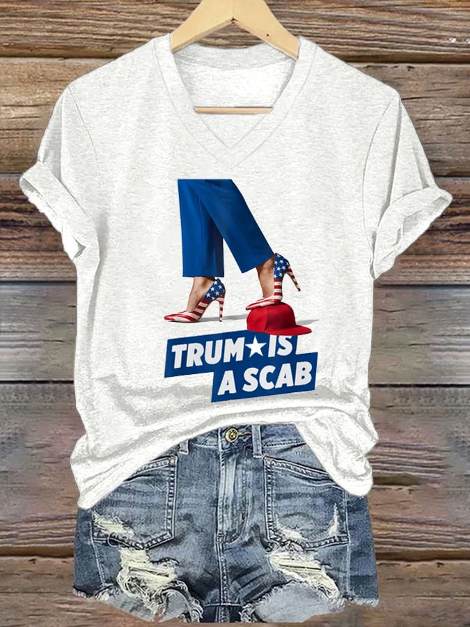 Women's general election hot comma la printed casual T-shirt